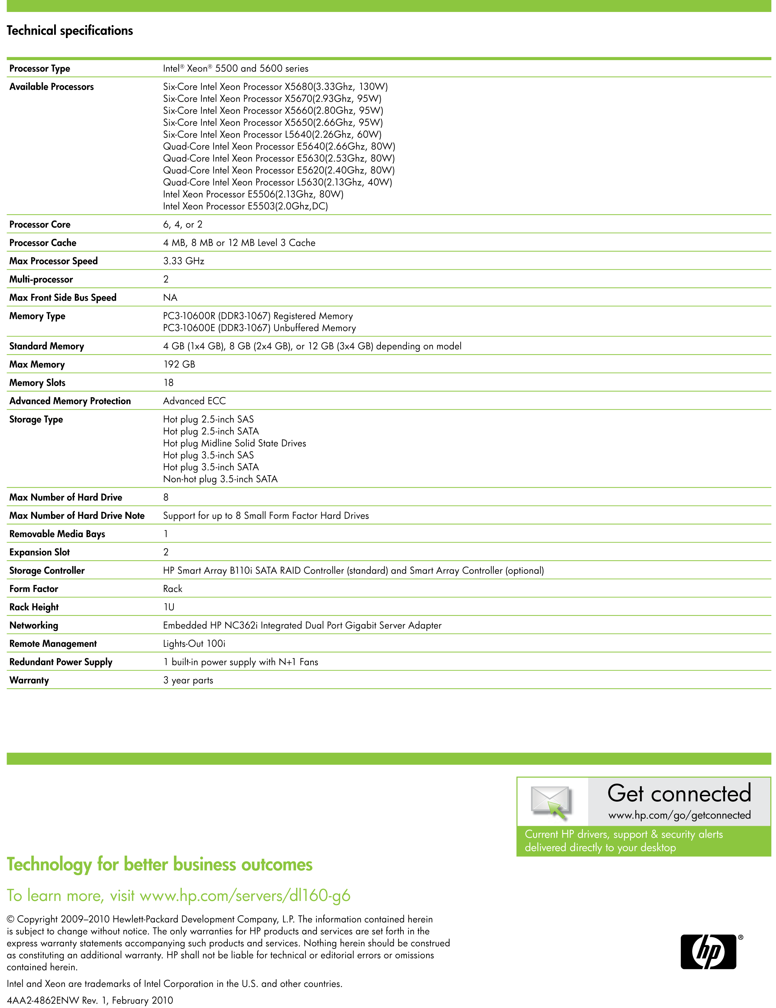 Hp Proliant Dl160 G6